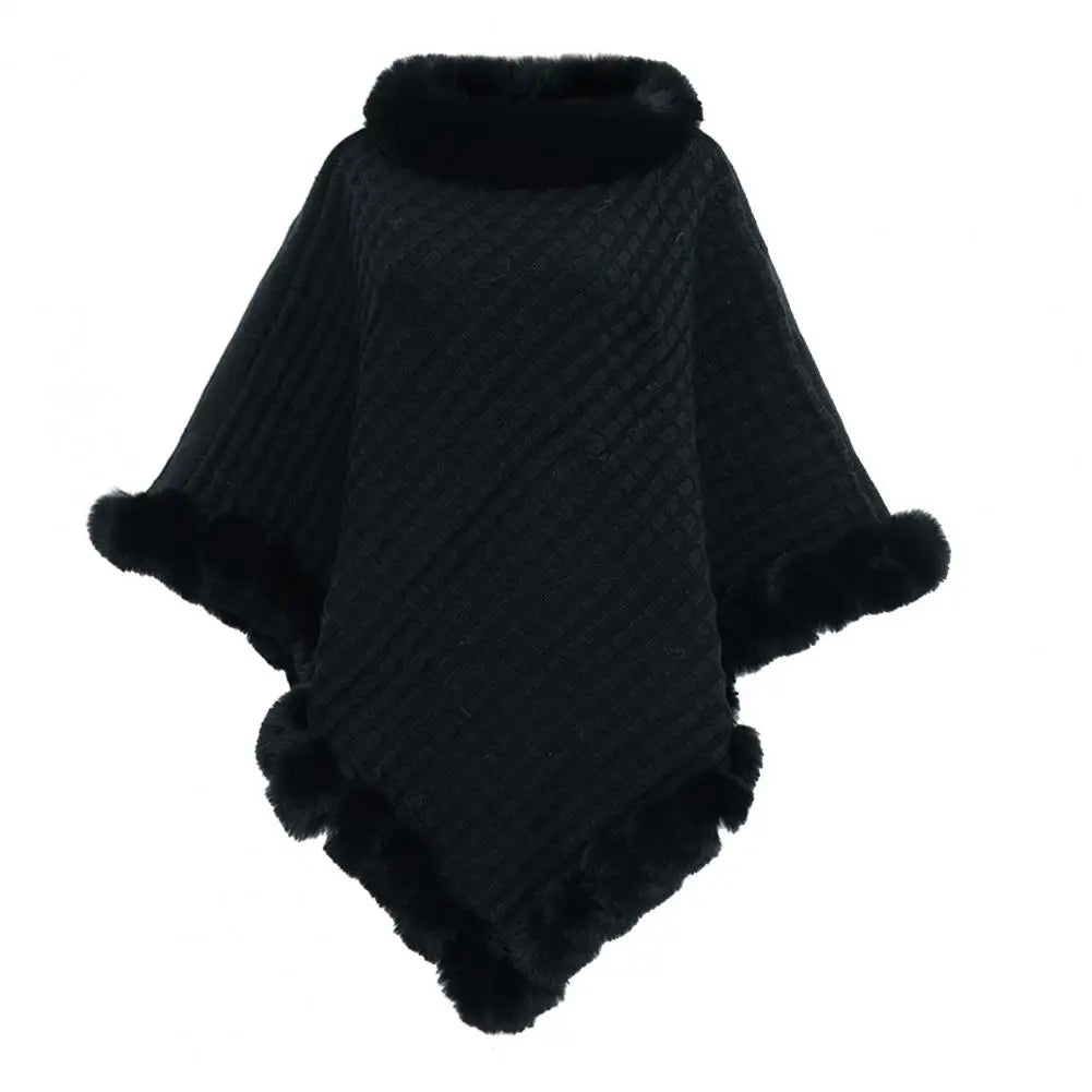 Faux Fur Shawl Cloak for Women - product detail 4