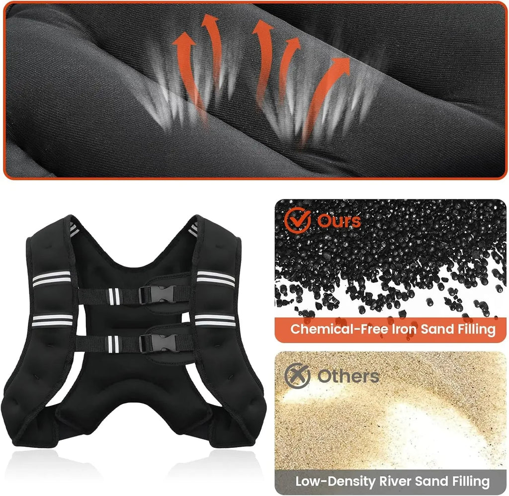 Adjustable Weighted Vest with Reflective Stripes - product detail 2