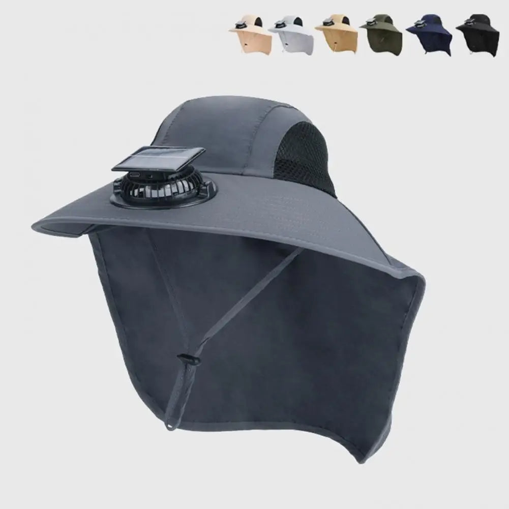 Solar Fan Hat with Wide Brim UV Protection - product detail 2