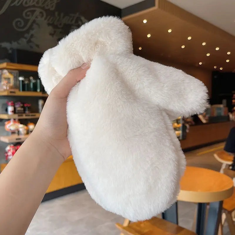 Fluffy Plush Mittens Winter Warm Gloves - product detail 4
