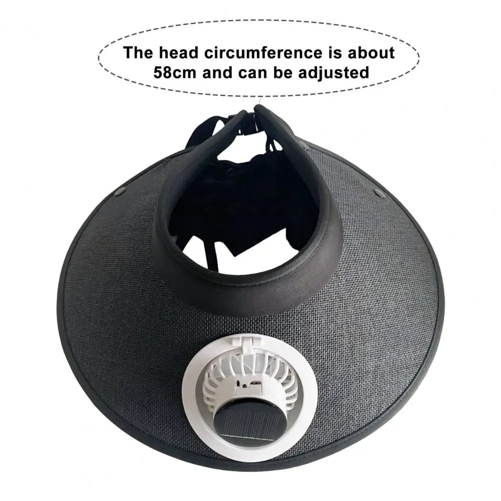Wide Brim Sun Hat with Solar Powered Fan - product detail 2