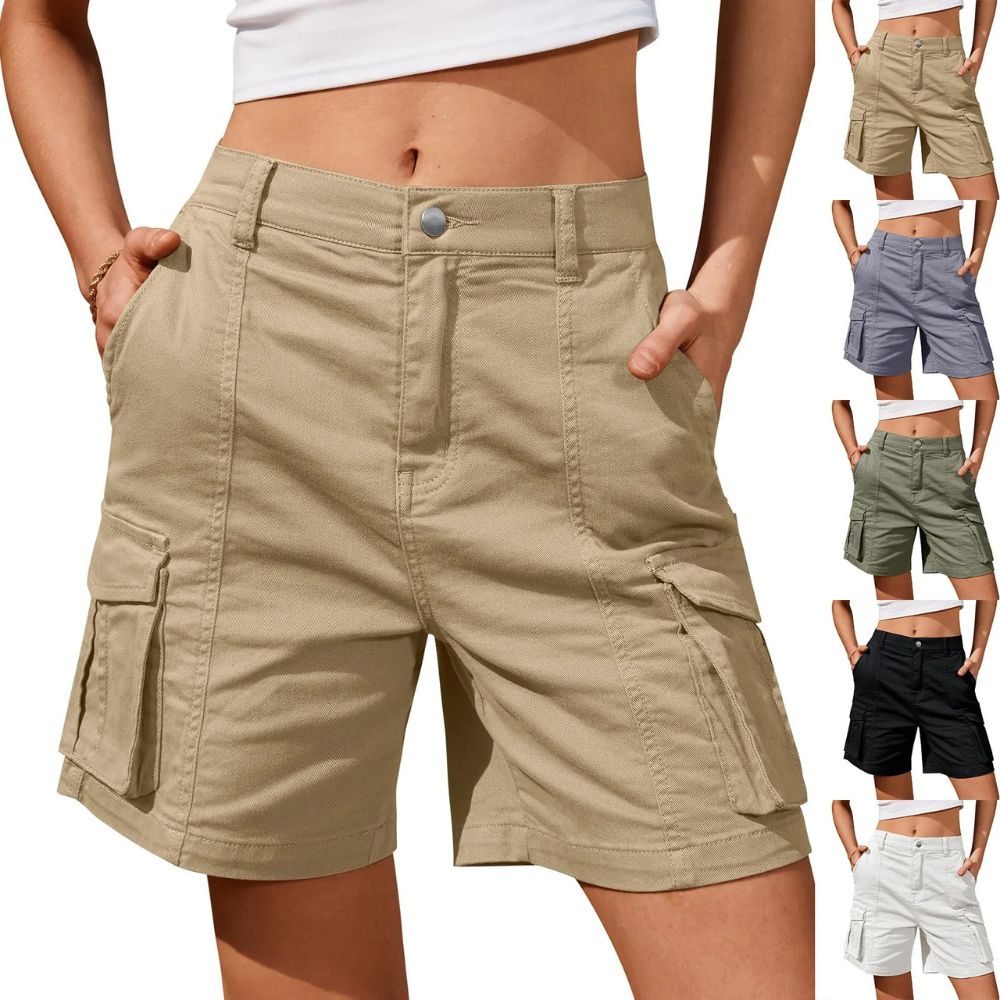 NOMOVA Womens Low Waist Long Work Cargo Shorts