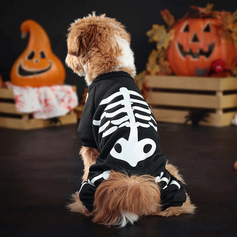 Skeleton Jumpsuit Dog Halloween Costume - product detail 4