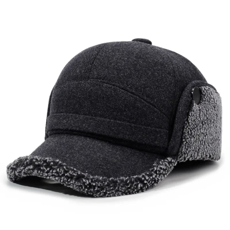 Baseball Cap with Fleece Earflaps for Winter - product detail 4
