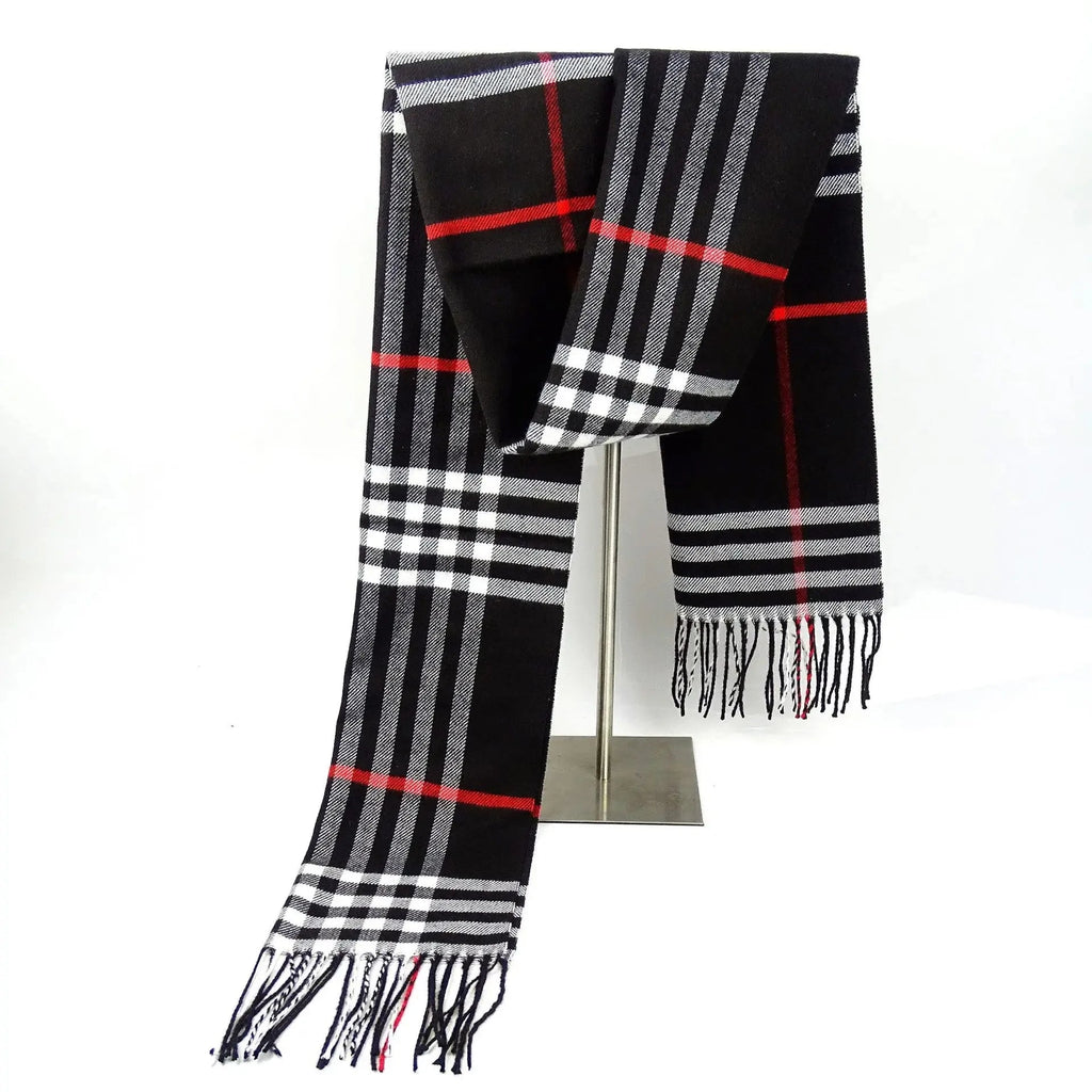 NOMOVA Plaid Cashmere Feel Winter Scarf and Neck Warmer
