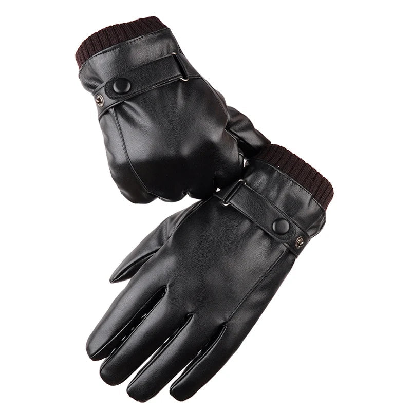 Touch Screen Men's Leather Gloves for Winter - product detail 5