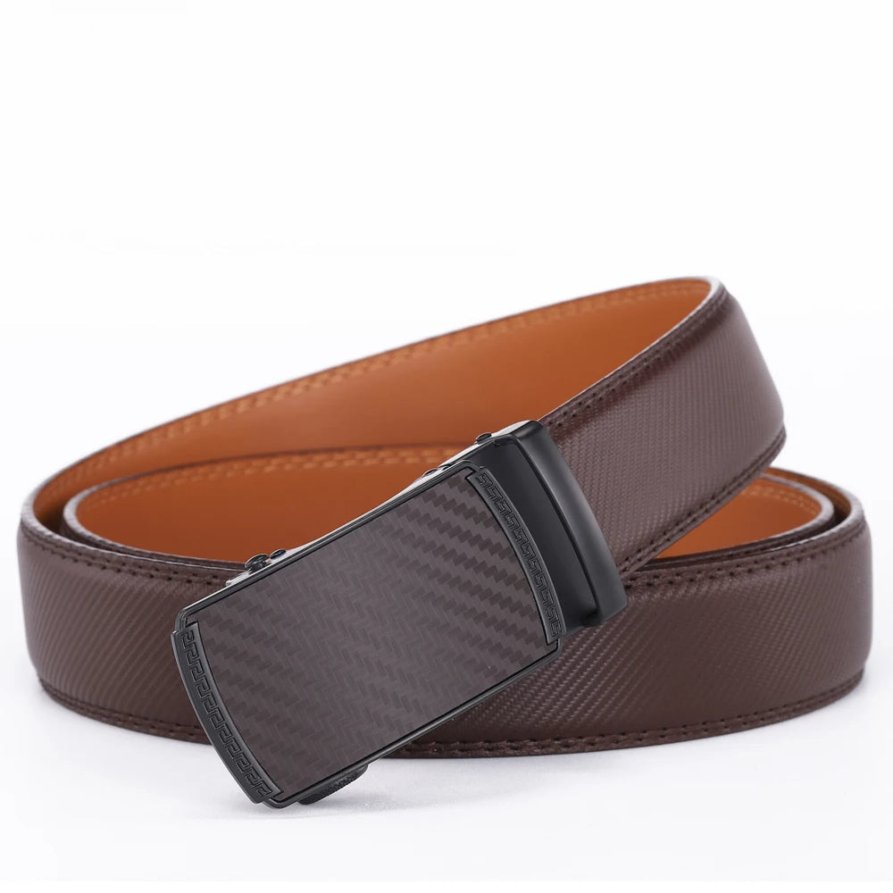 NOMOVA Men's Leather Belt with Automatic Buckle