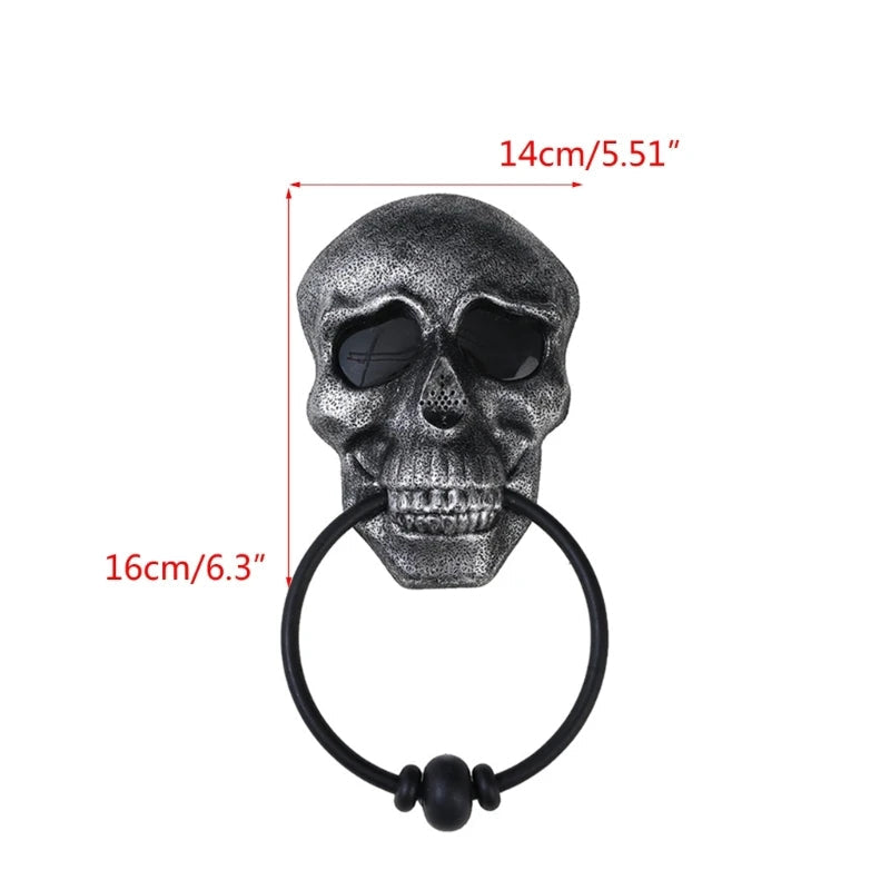 Skeleton Head Door Knocker Halloween Decoration - product detail 4