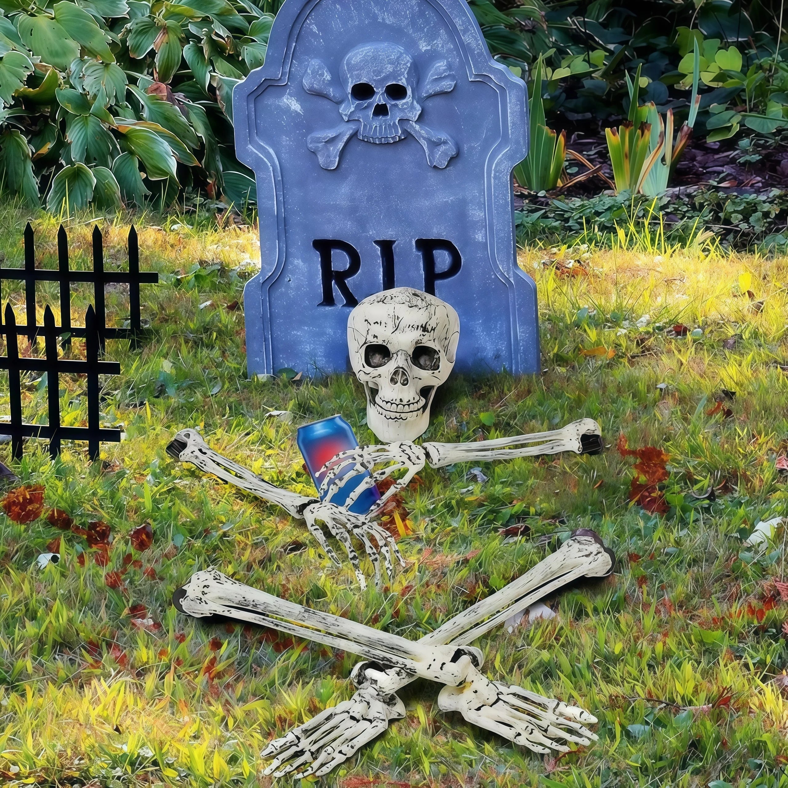 Spooky Skeleton Yard Decoration with Realistic Bones - product detail 3