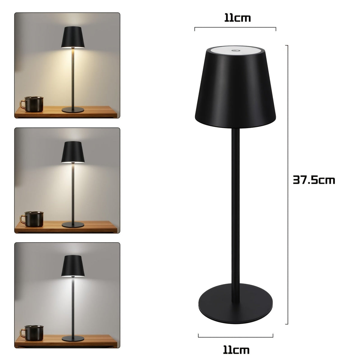Lámpara táctil LED portátil recargable para mesas