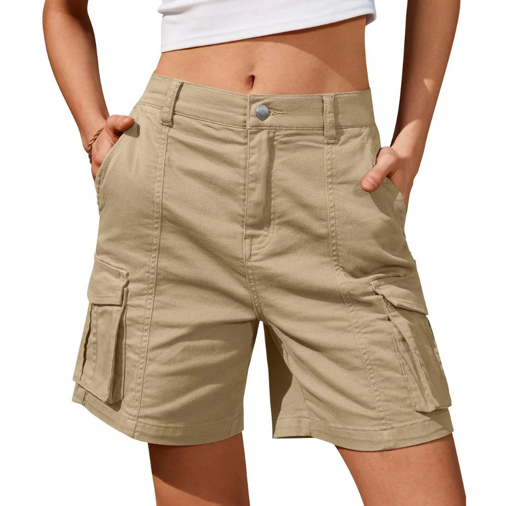 Womens Low Waist Long Work Cargo Shorts - product detail 6