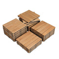 NOMOVA Interlocking Outdoor Patio Wood Flooring Deck Tiles 27Pcs