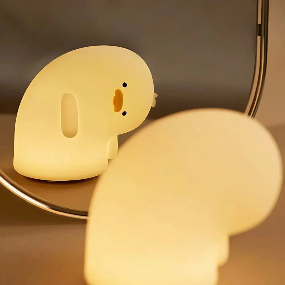 Lámpara de noche adorable con control táctil recargable para mesita de noche