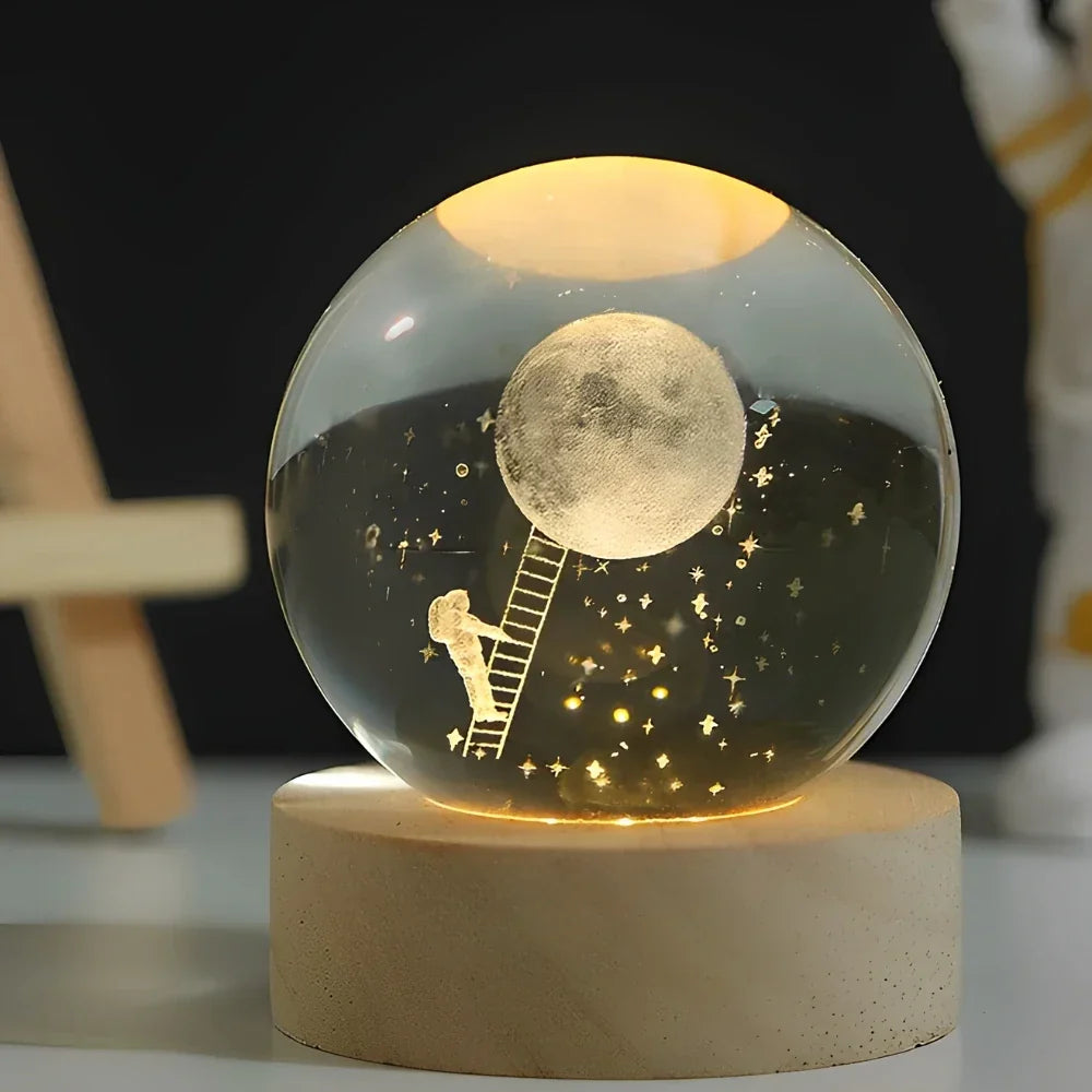 Lámpara de Bola de Cristal Cósmica Decoración Mágica LED para el Hogar
