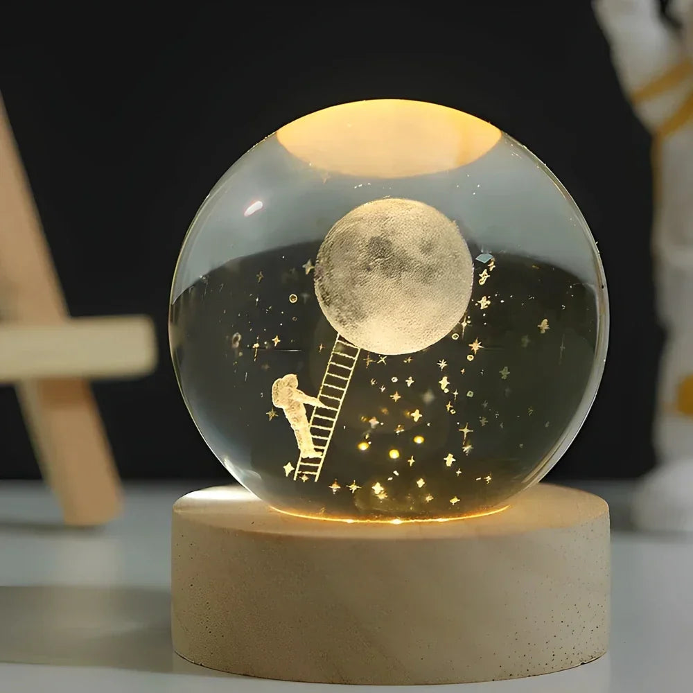 Lámpara LED nocturna 3D de planeta celestial con alimentación USB