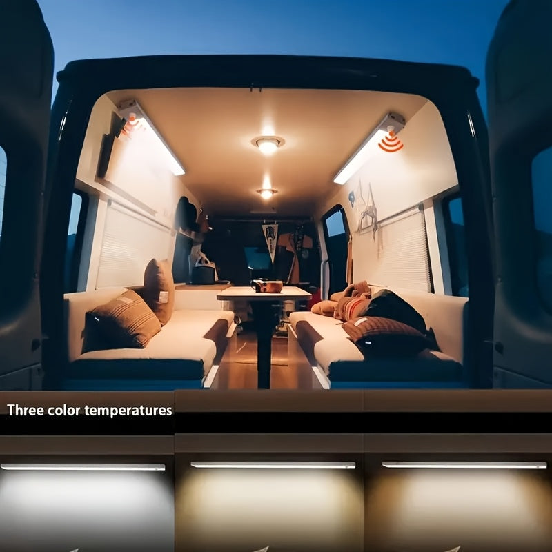 Luz LED inalámbrica activada por movimiento, tira de luz recargable para interiores