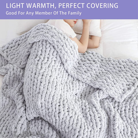 Chenille Chunky Knitted Blanket, Thick Cable Knit Throw for Couch Bed Sofa - product image 8