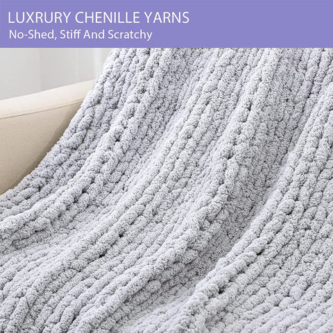 Chenille Chunky Knitted Blanket, Thick Cable Knit Throw for Couch Bed Sofa - product image 7