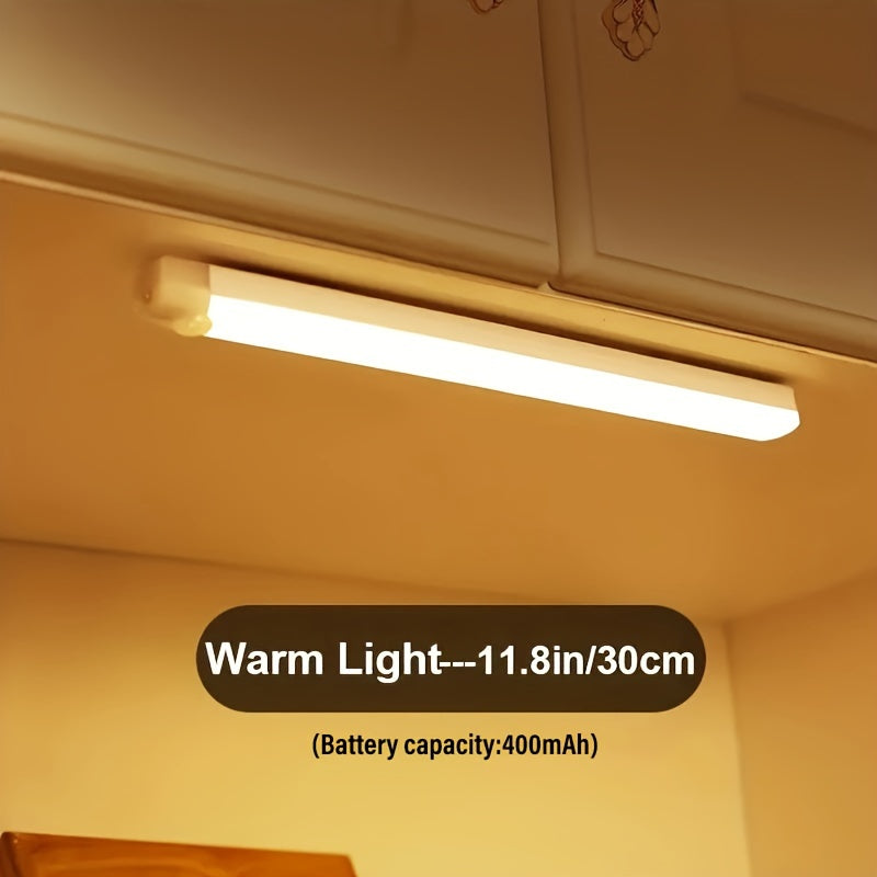 Luz LED inalámbrica activada por movimiento, tira de luz recargable para interiores