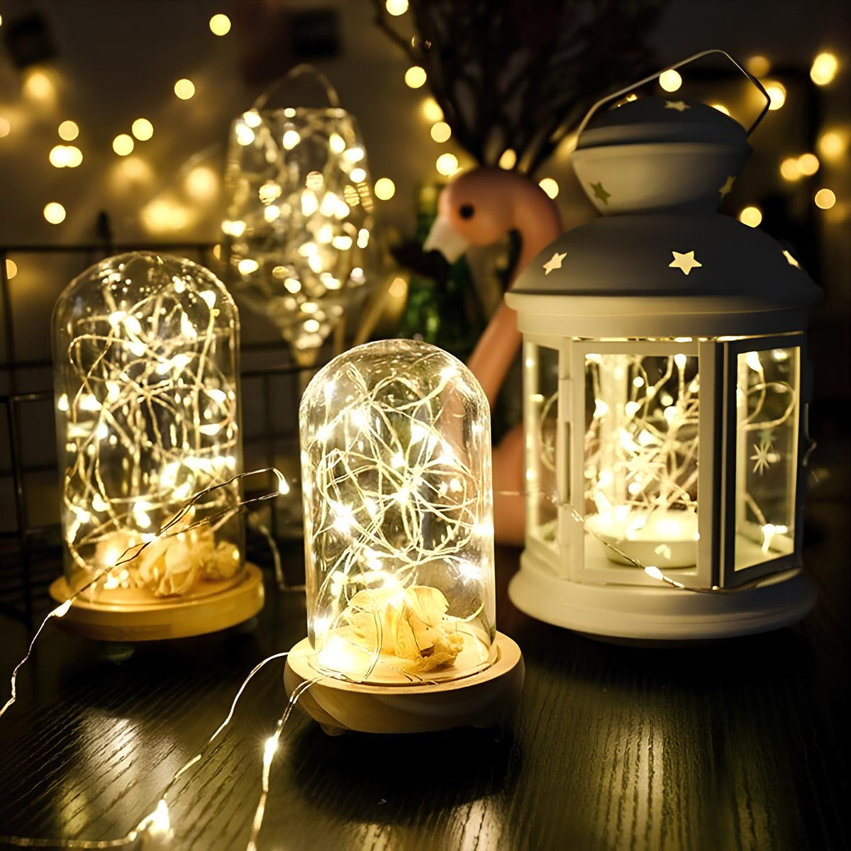 Luces solares de hadas para exteriores, LED impermeables para jardín y eventos