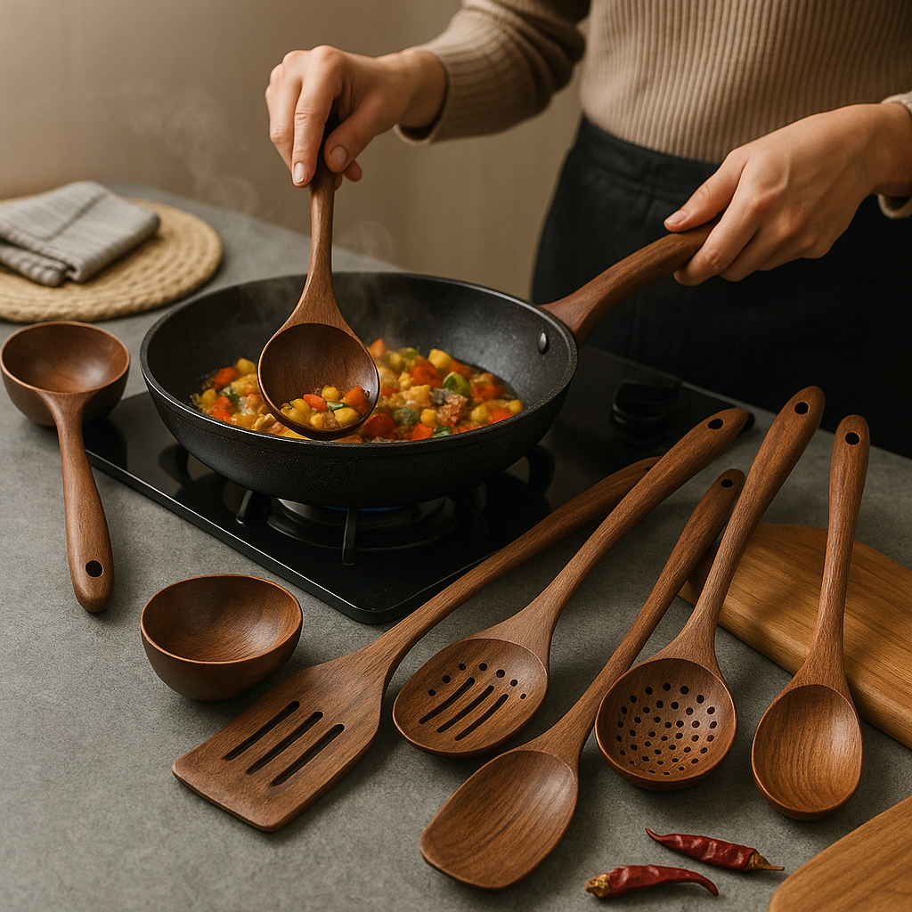 Kitchen set made of natural teak wood - product detail 3