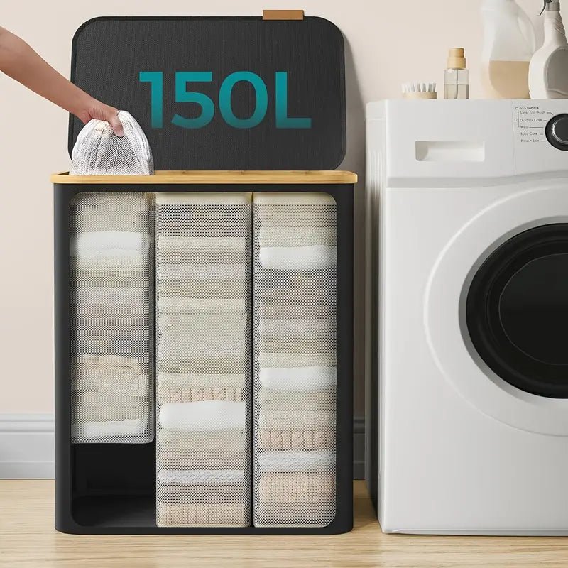 5072.1 oz foldable laundry basket with 2 compartments - product detail 5
