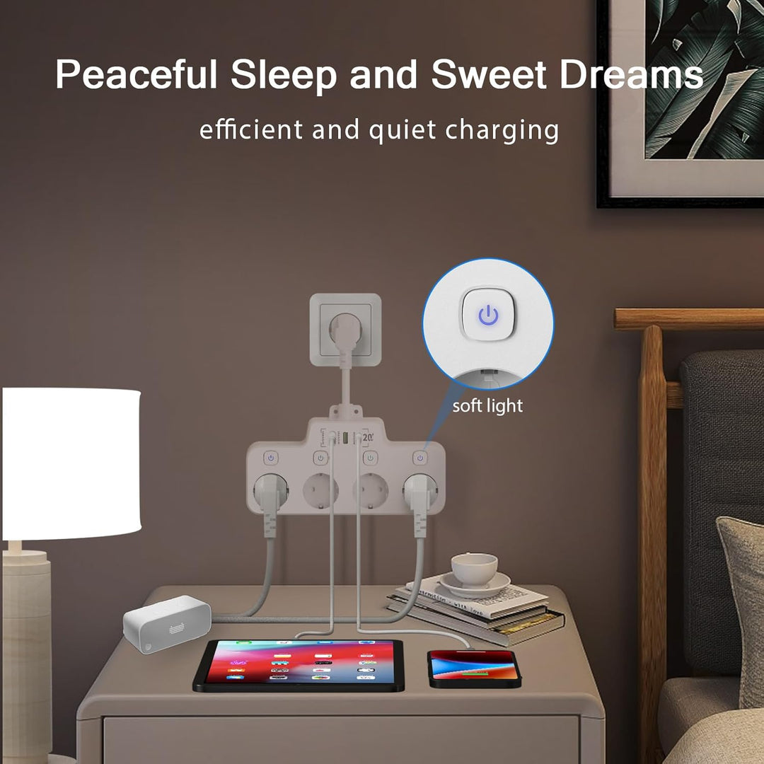 Wall-mounted Power Strip With Independent Switch - 2 USB - product detail 5