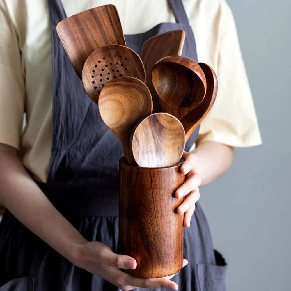 Kitchen set made of natural teak wood - product detail 6