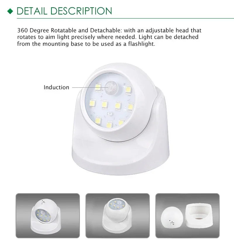 Wireless LED spotlight with motion detector - product detail 6