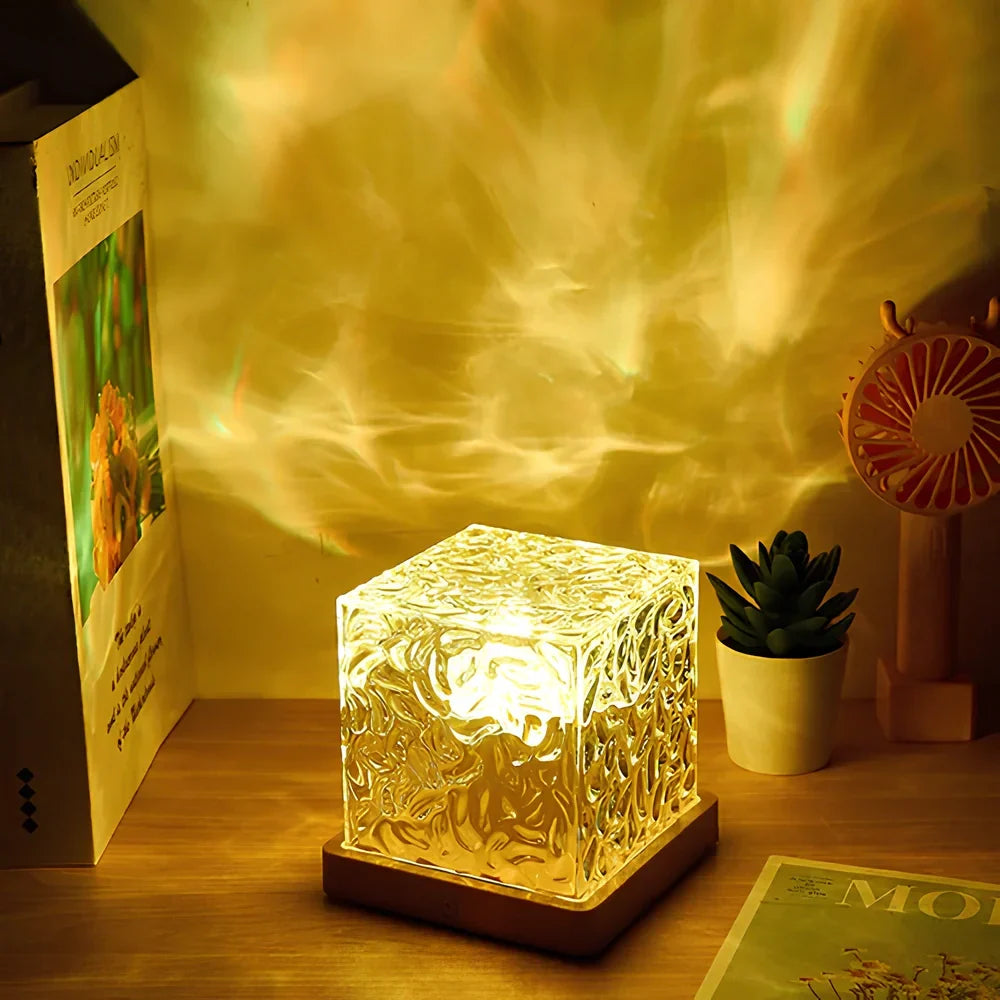 Lámpara Cubo Aurora LED Cambia Color con Resplandor Prisma