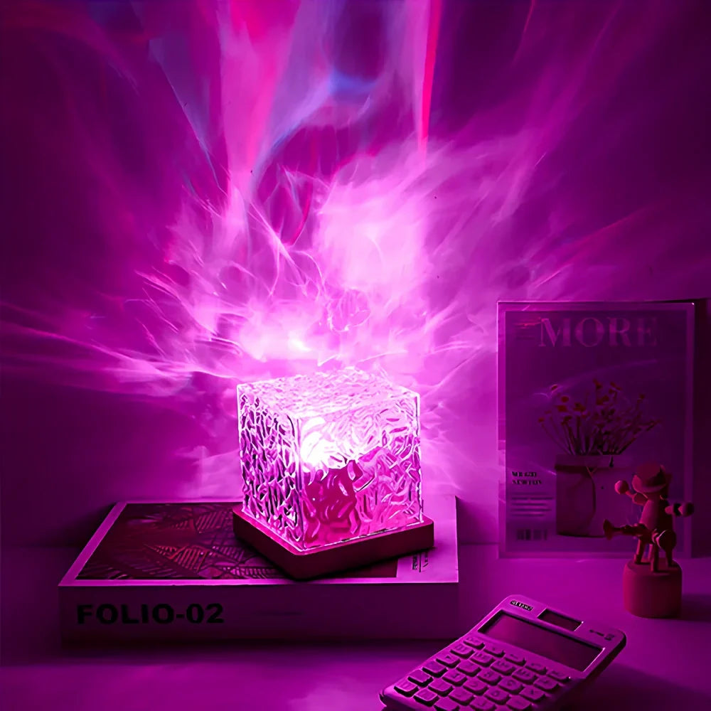 Lámpara Cubo Aurora LED Cambia Color con Resplandor Prisma