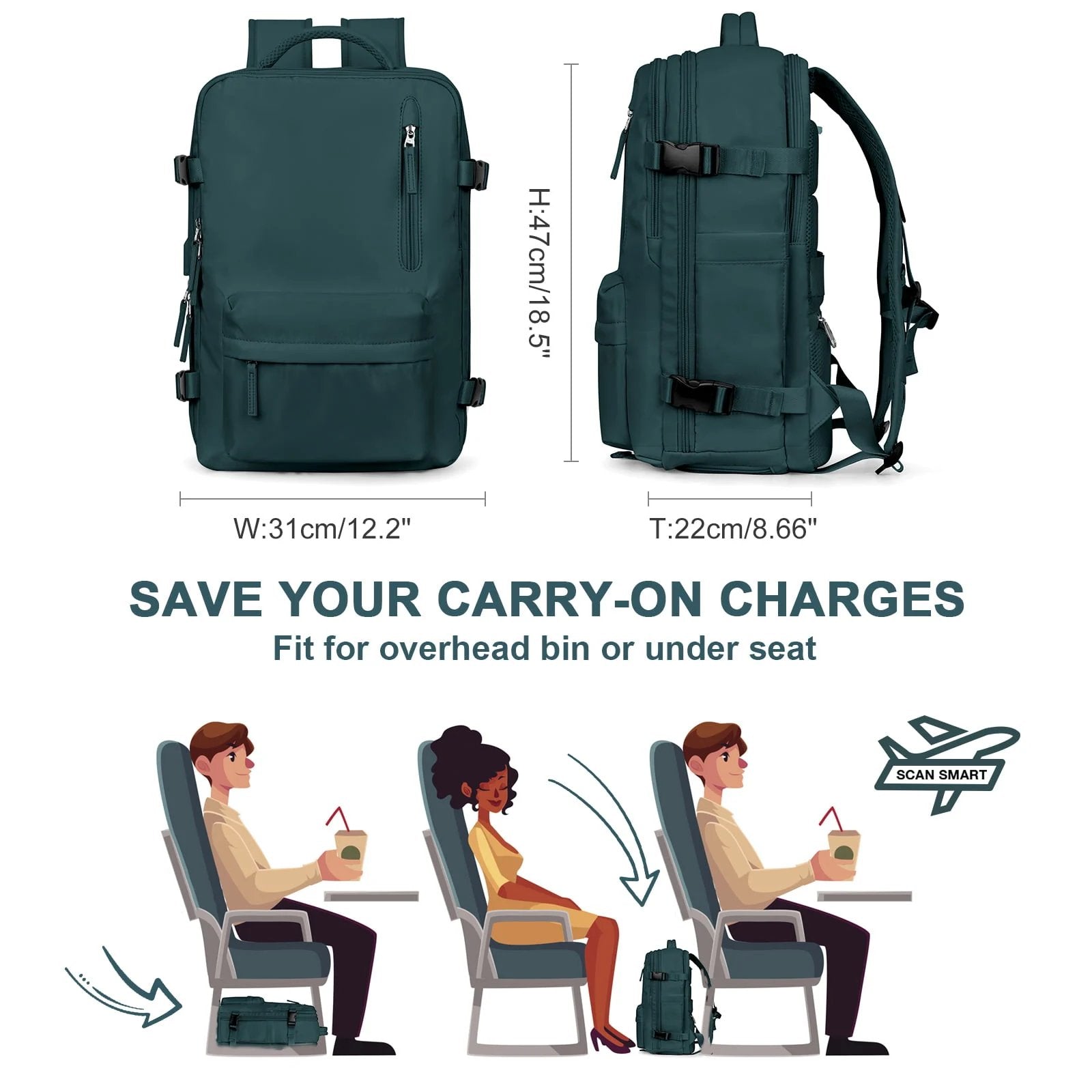 Women's large waterproof hiking backpack - product detail 7