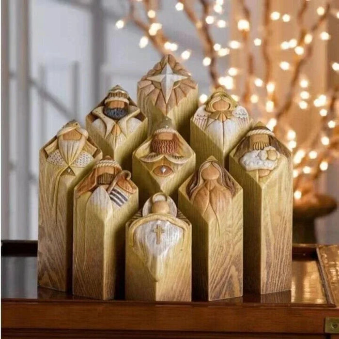 NOMOVA Nativity Scene Column Statues