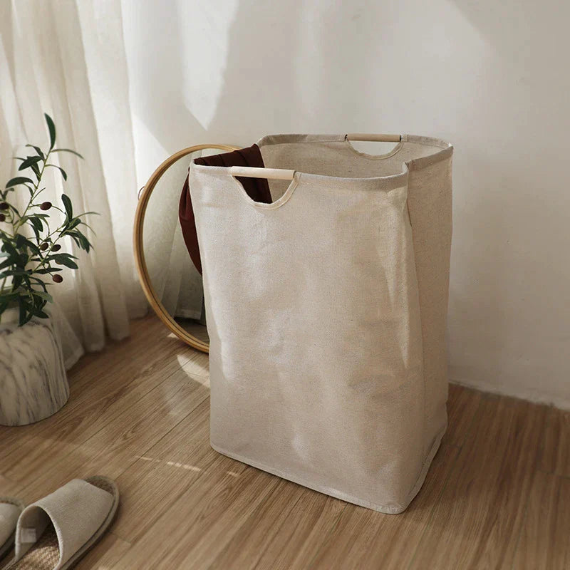 Japanese-style cotton-linen laundry basket - product detail 2