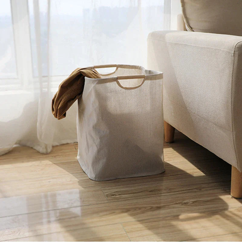 Japanese-style cotton-linen laundry basket - product detail 4