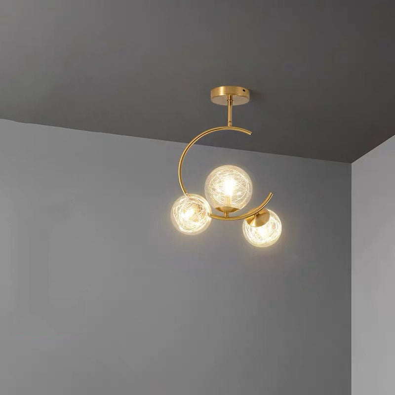 Lámparas de techo escandinavas con diseño de globo curvado