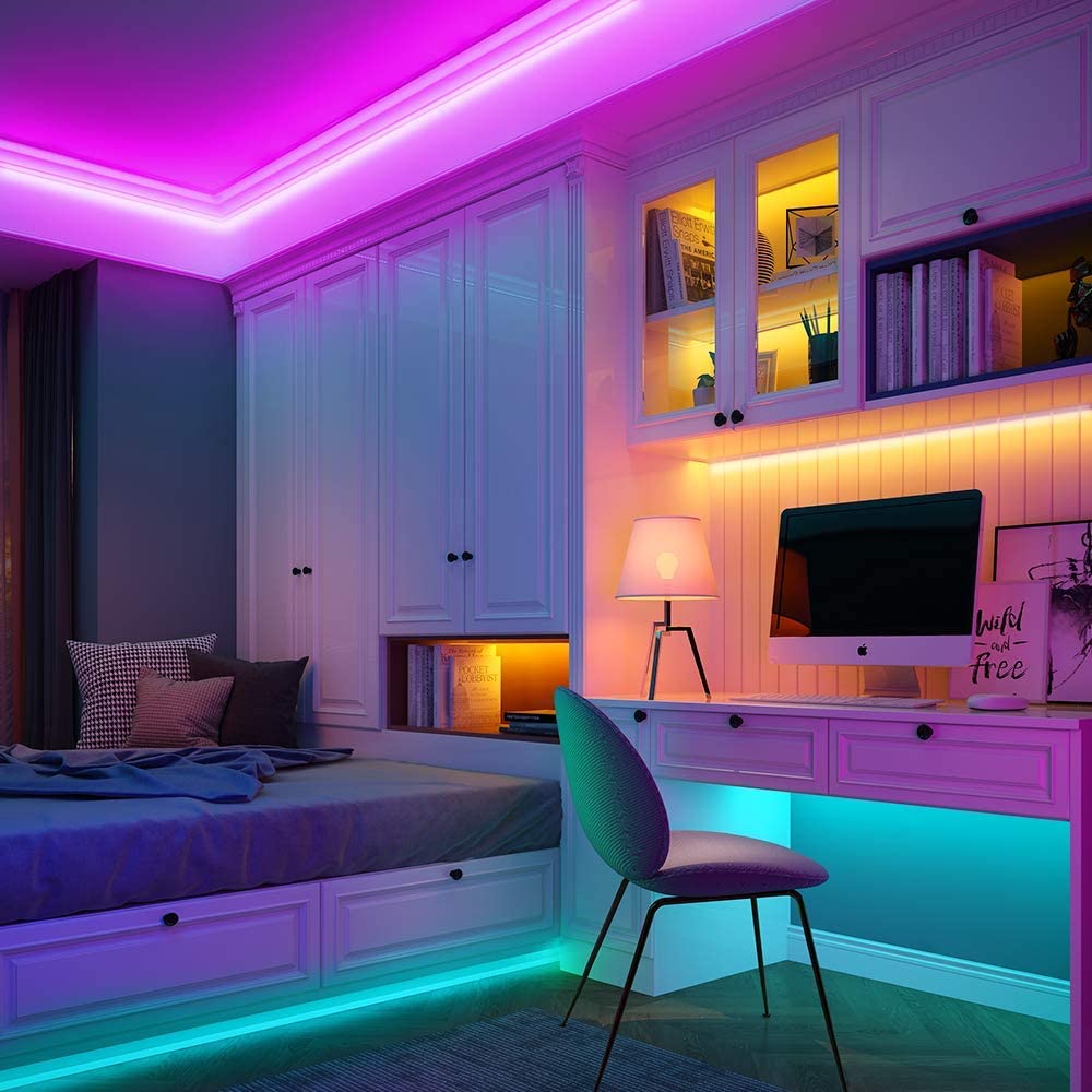 Tira de luz LED impermeable con control remoto y cambio de color