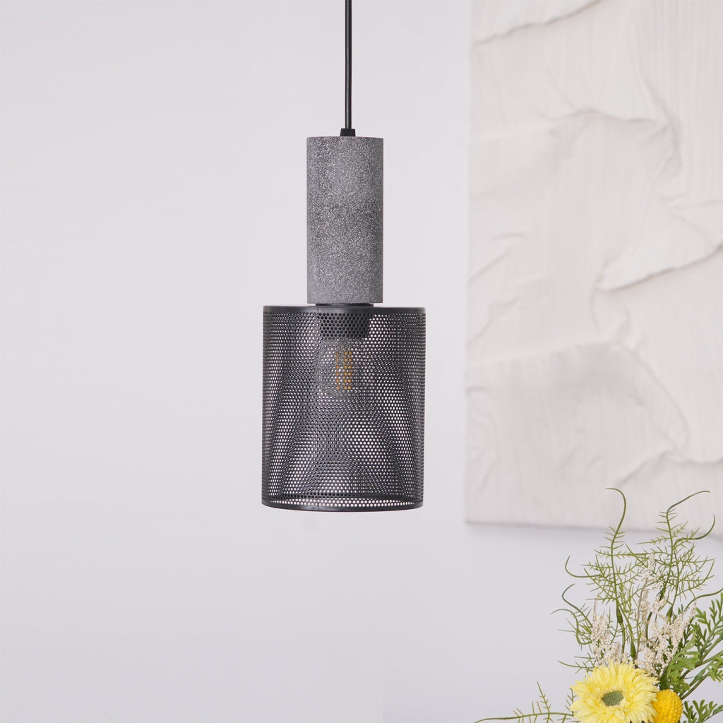 Lámpara colgante de diseño cilíndrico industrial minimalista