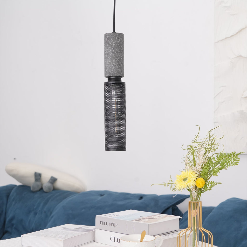 Lámpara colgante de diseño cilíndrico industrial minimalista