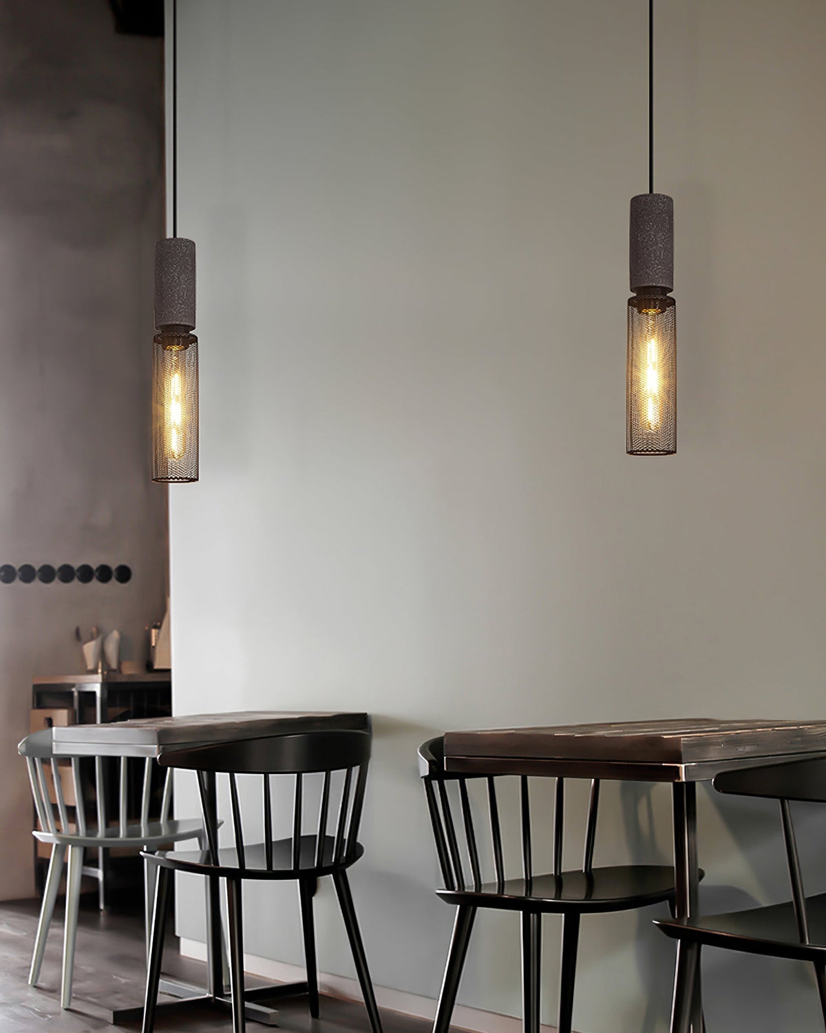 Lámpara colgante de diseño cilíndrico industrial minimalista