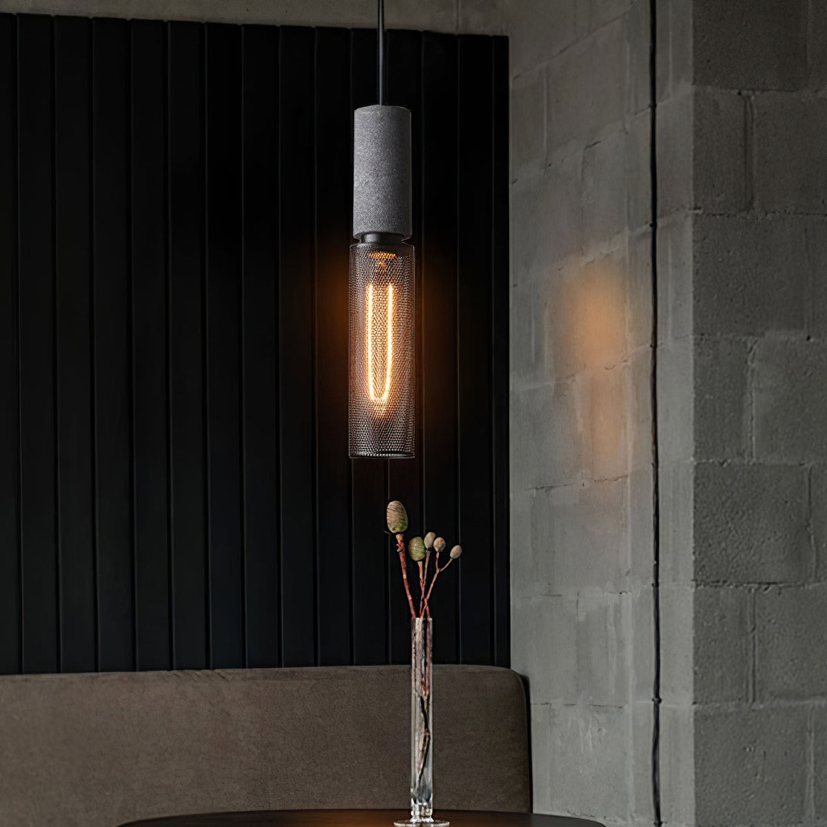 Lámpara colgante de diseño cilíndrico industrial minimalista