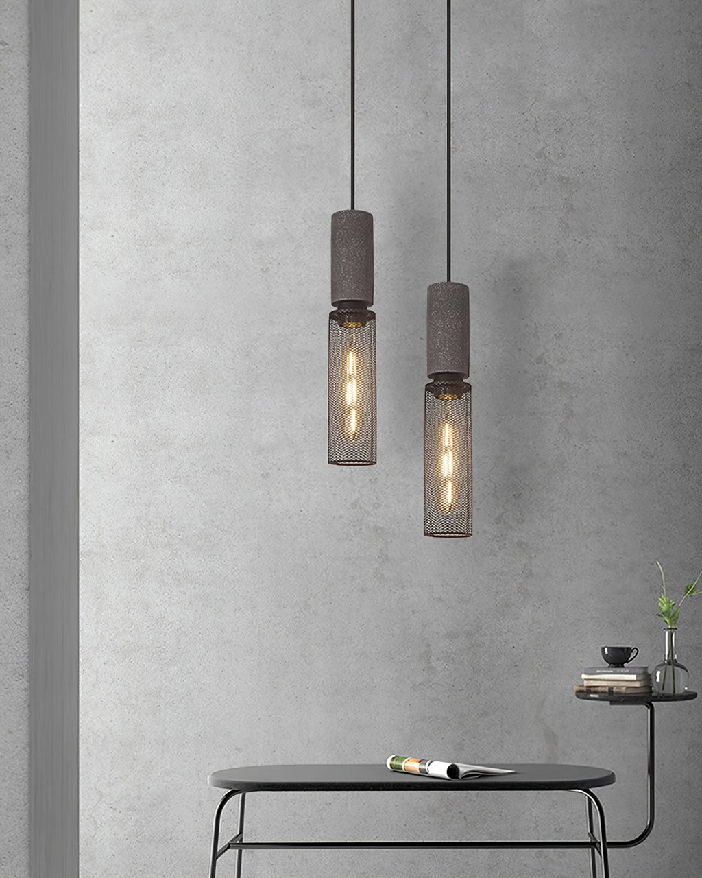 Lámpara colgante de diseño cilíndrico industrial minimalista