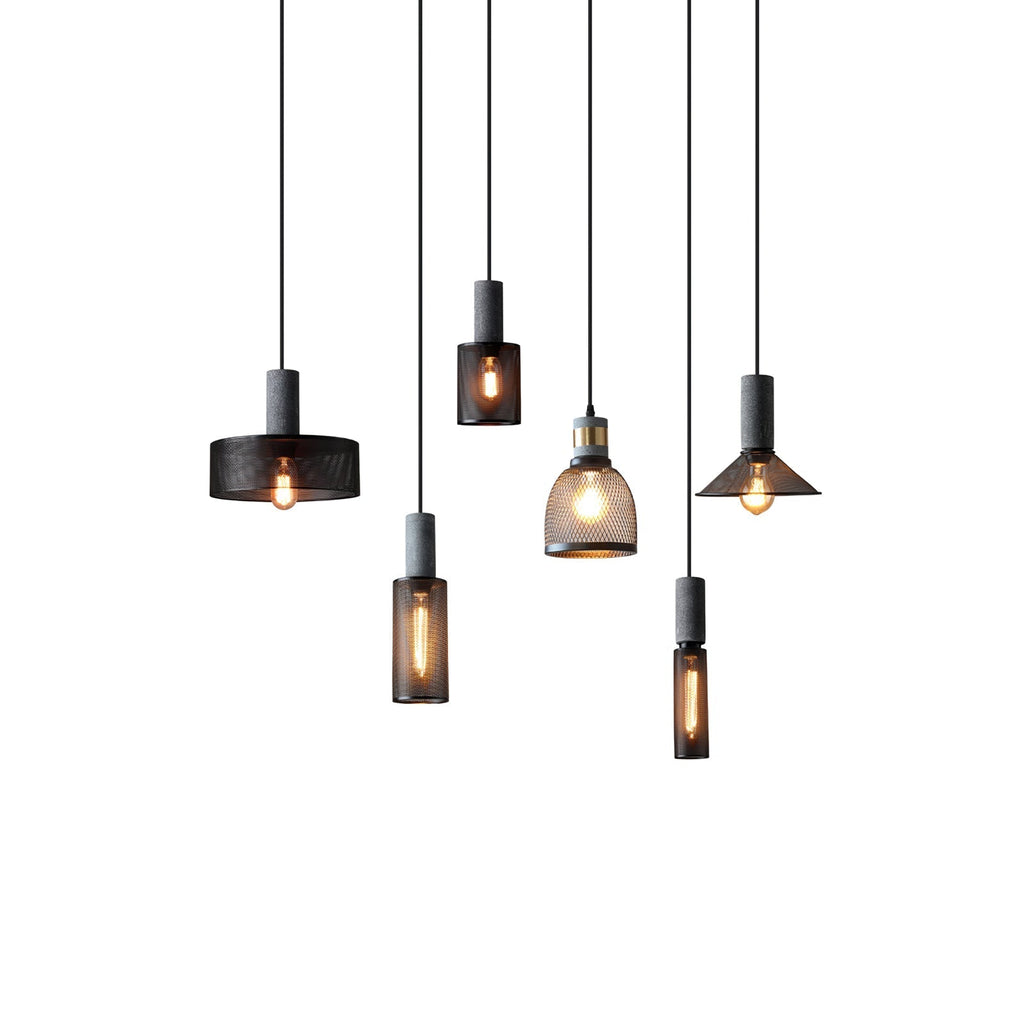Lámpara colgante de diseño cilíndrico industrial minimalista