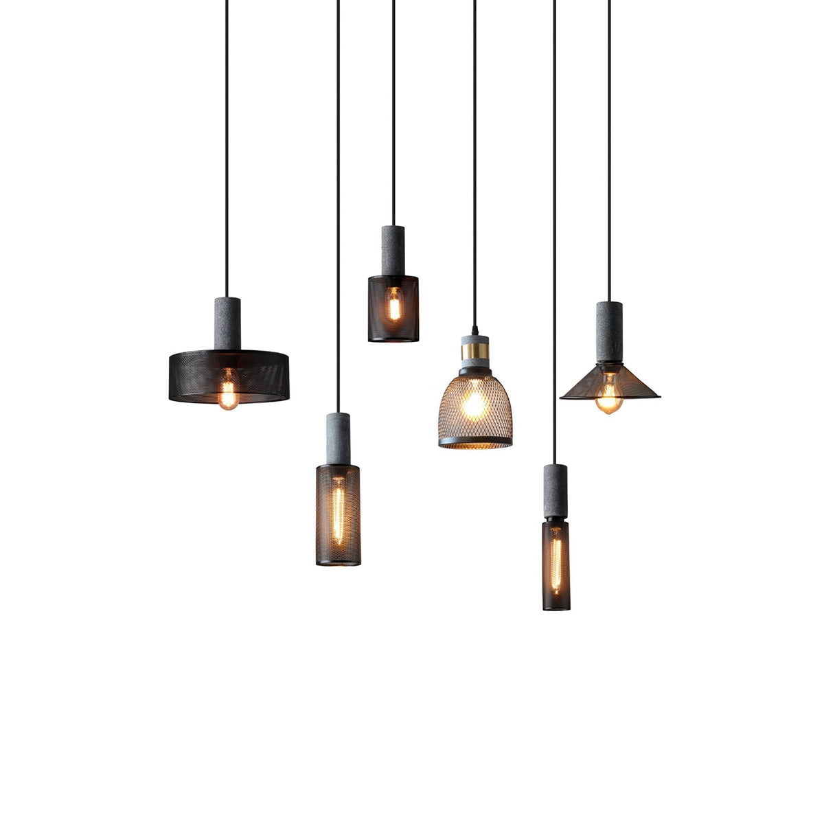 Lámpara colgante de diseño cilíndrico industrial minimalista