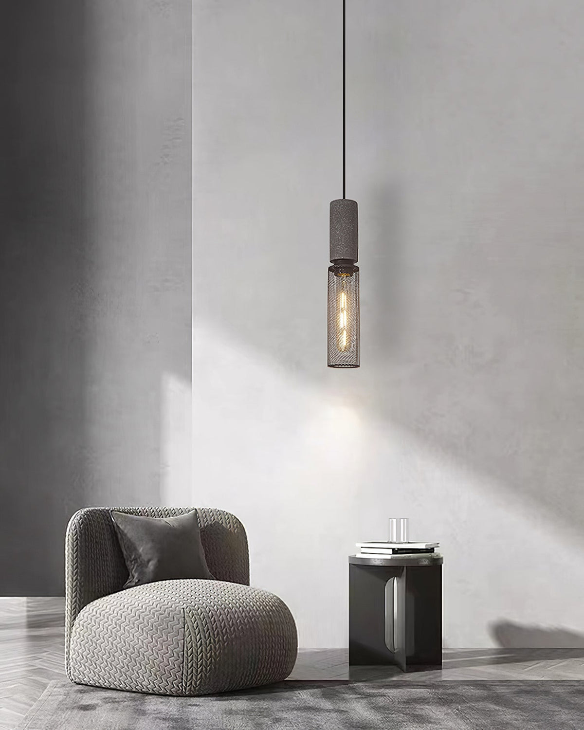 Lámpara colgante de diseño cilíndrico industrial minimalista