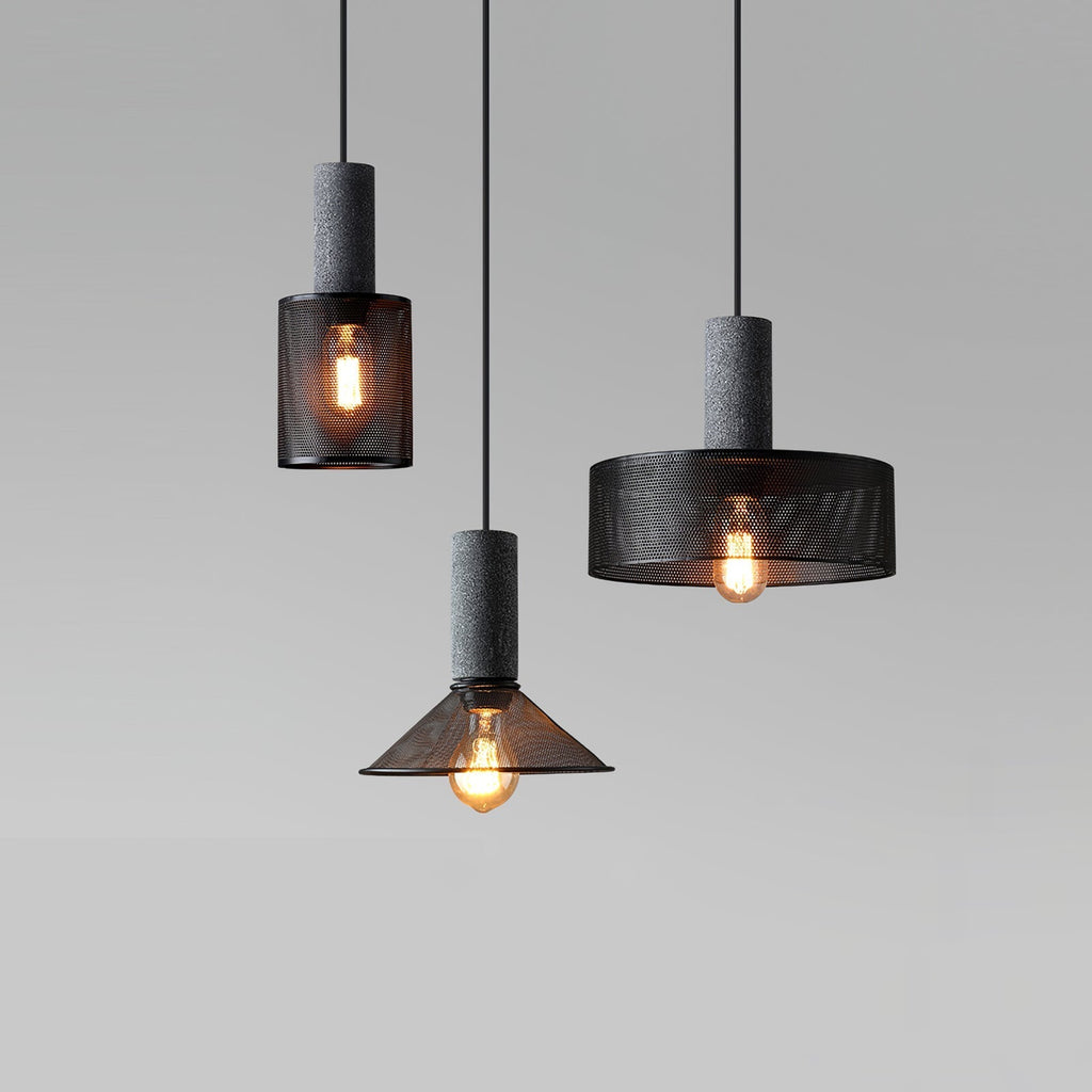 Lámpara colgante de diseño cilíndrico industrial minimalista