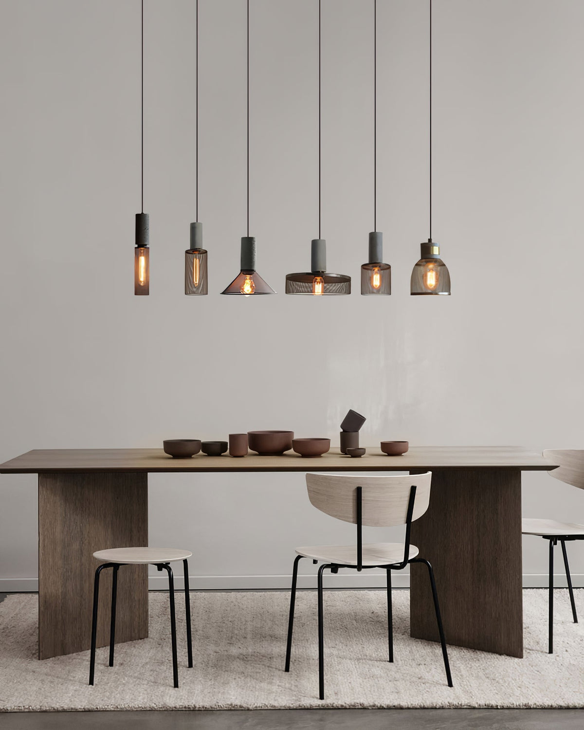 Lámpara colgante de diseño cilíndrico industrial minimalista