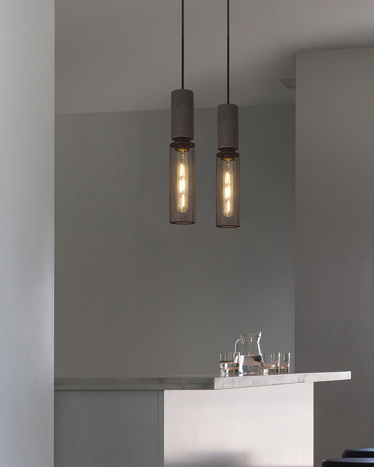 Lámpara colgante de diseño cilíndrico industrial minimalista