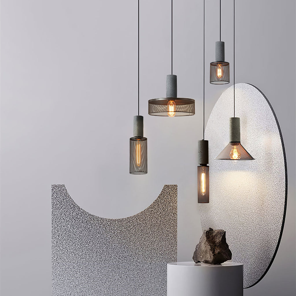 Lámpara colgante de diseño cilíndrico industrial minimalista