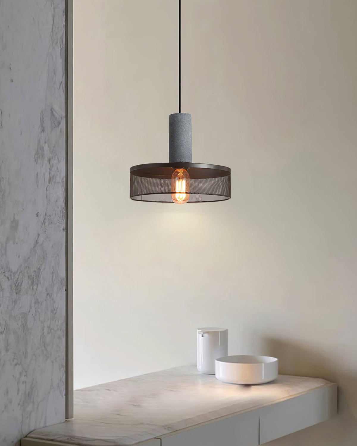 Lámpara colgante de diseño cilíndrico industrial minimalista